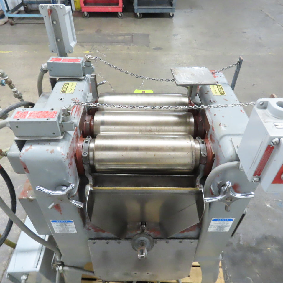 JH Day 12' Three Roll Dispersion Mill Roller 3Ph 230/480V Tested