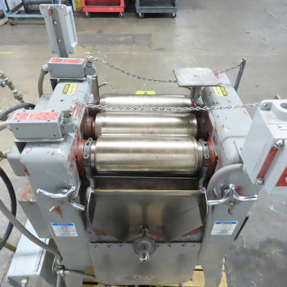 JH Day 12' Three Roll Dispersion Mill Roller 3Ph 230/480V Tested