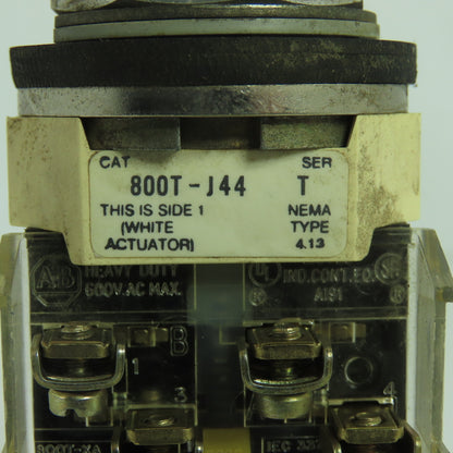 Allen-Bradley 800T-J44 Key Operated Selector Switch Series T NEMA 4/13