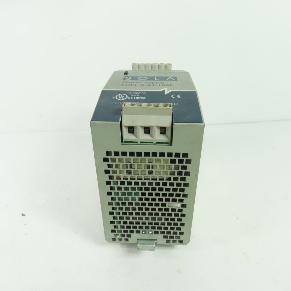 Sola SDN 5-24-100P 24VDC 5A Industrial DIN Rail Power Supply 115/230VAC Input