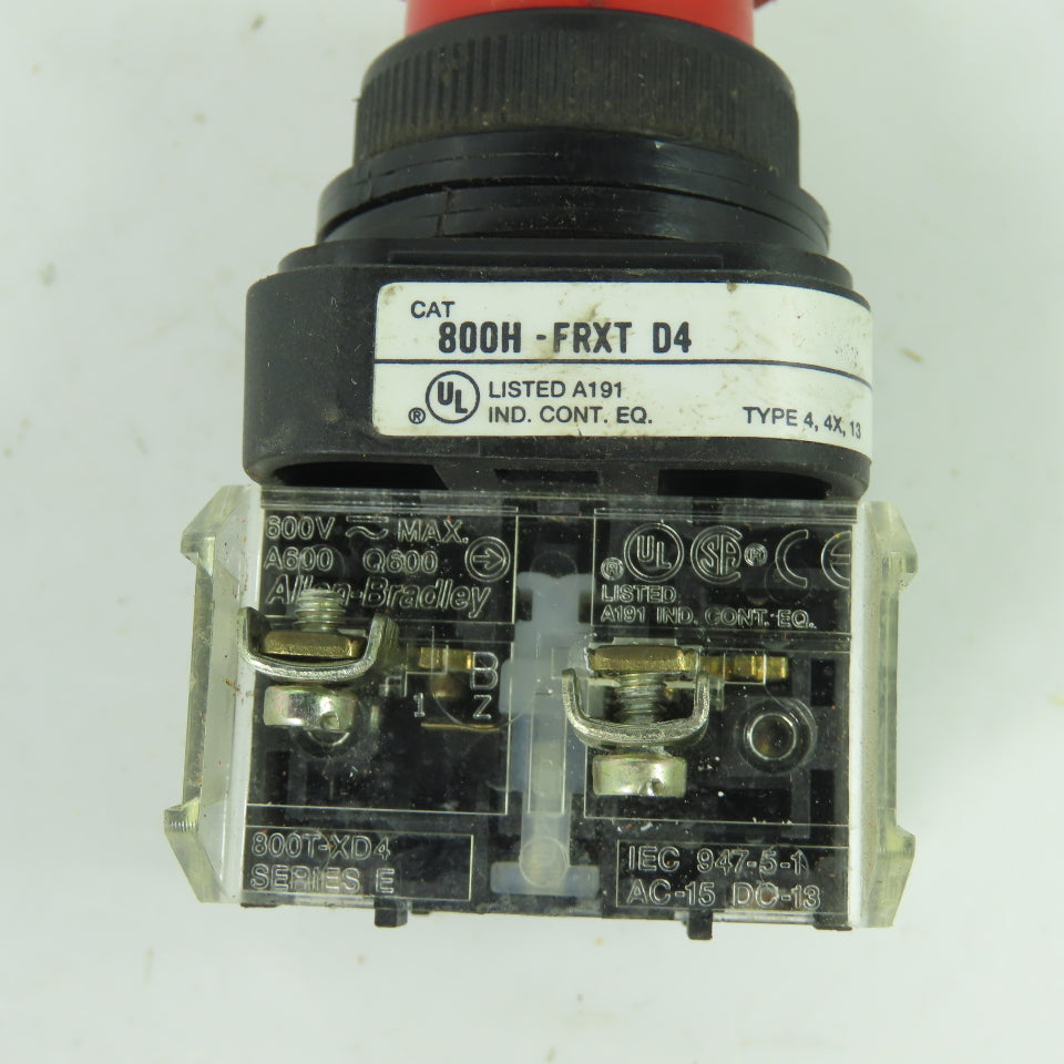 Allen-Bradley 800H-FRXT D4 Twist-Release Emergency Stop Push Button 600V