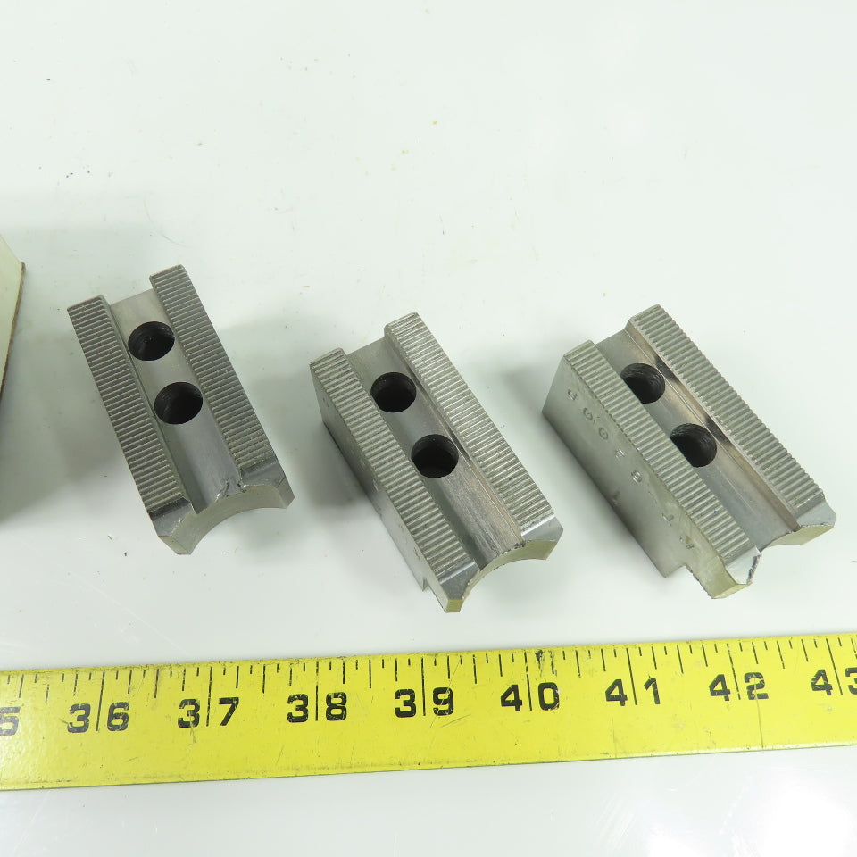 Vertech KT-6200P Soft Chuck Jaws Steel Flat End 1.5mm x 60° Serrations Lot/3