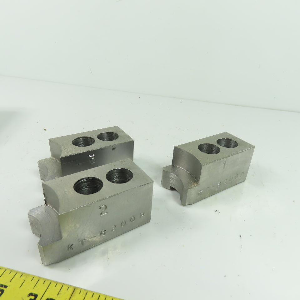 Vertech KT-6200P Soft Chuck Jaws Steel Flat End 1.5mm x 60° Serrations Lot/3
