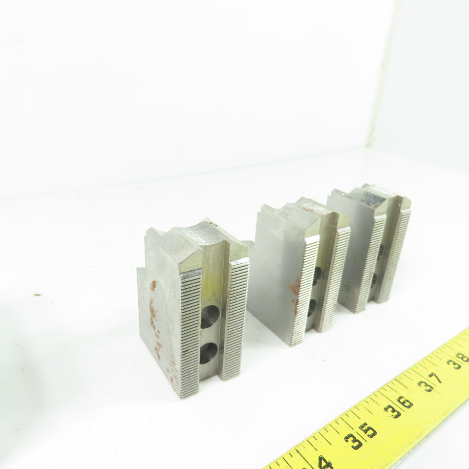 Vertech KT-6200P Soft Chuck Jaws Steel Flat End 1.5mm x 60° Serrations Lot/3