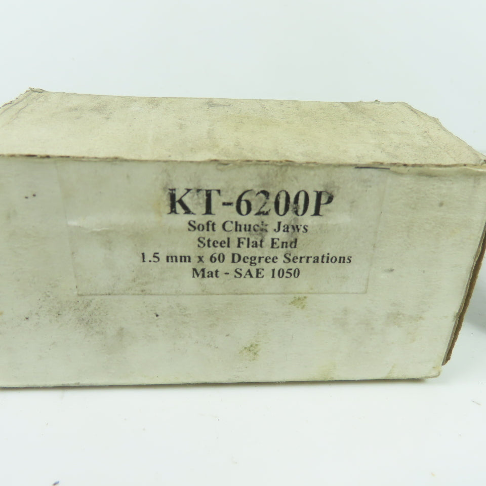 Vertech KT-6200P Soft Chuck Jaws Steel Flat End 1.5mm x 60° Serrations Lot/3