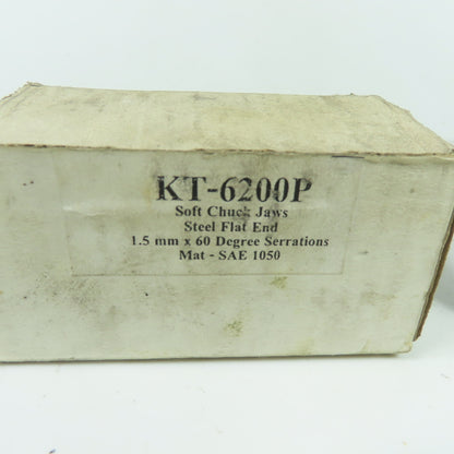 Vertech KT-6200P Soft Chuck Jaws Steel Flat End 1.5mm x 60° Serrations Lot/3
