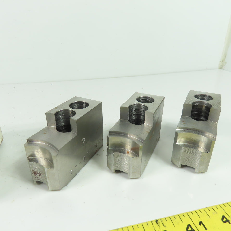 Vertech KT-6200P Soft Chuck Jaws Steel Flat End 1.5mm x 60° Serrations Lot/3