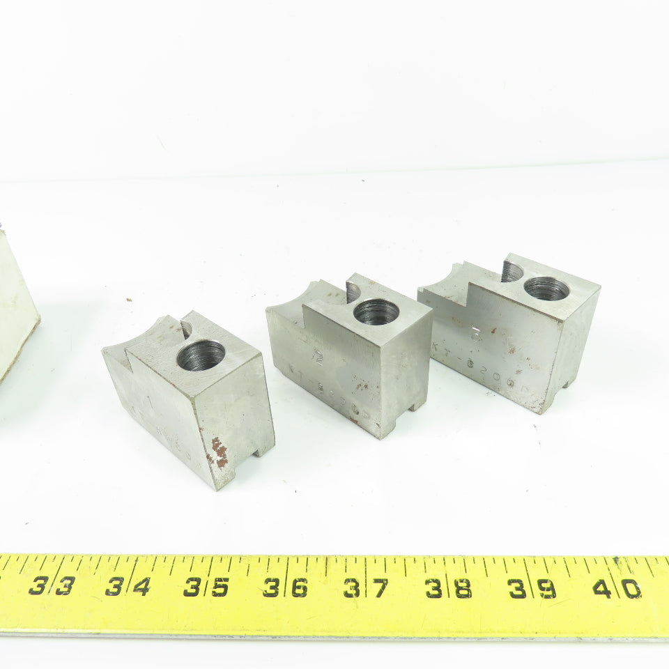 Vertech KT-6200P Soft Chuck Jaws Steel Flat End 1.5mm x 60° Serrations Lot/3