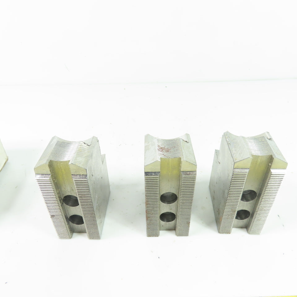 Vertech KT-6200P Soft Chuck Jaws Steel Flat End 1.5mm x 60° Serrations Lot/3