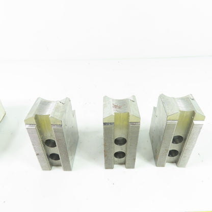 Vertech KT-6200P Soft Chuck Jaws Steel Flat End 1.5mm x 60° Serrations Lot/3
