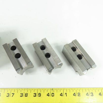 Vertech KT-6200P Soft Chuck Jaws Steel Flat End 1.5mm x 60° Serrations Lot/3