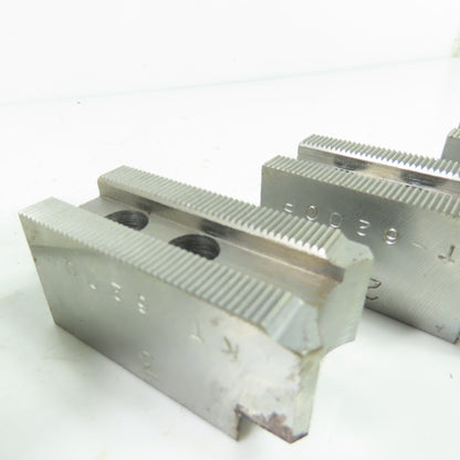 Vertech KT-6200P Soft Chuck Jaws Steel Flat End 1.5mm x 60° Serrations Lot/3