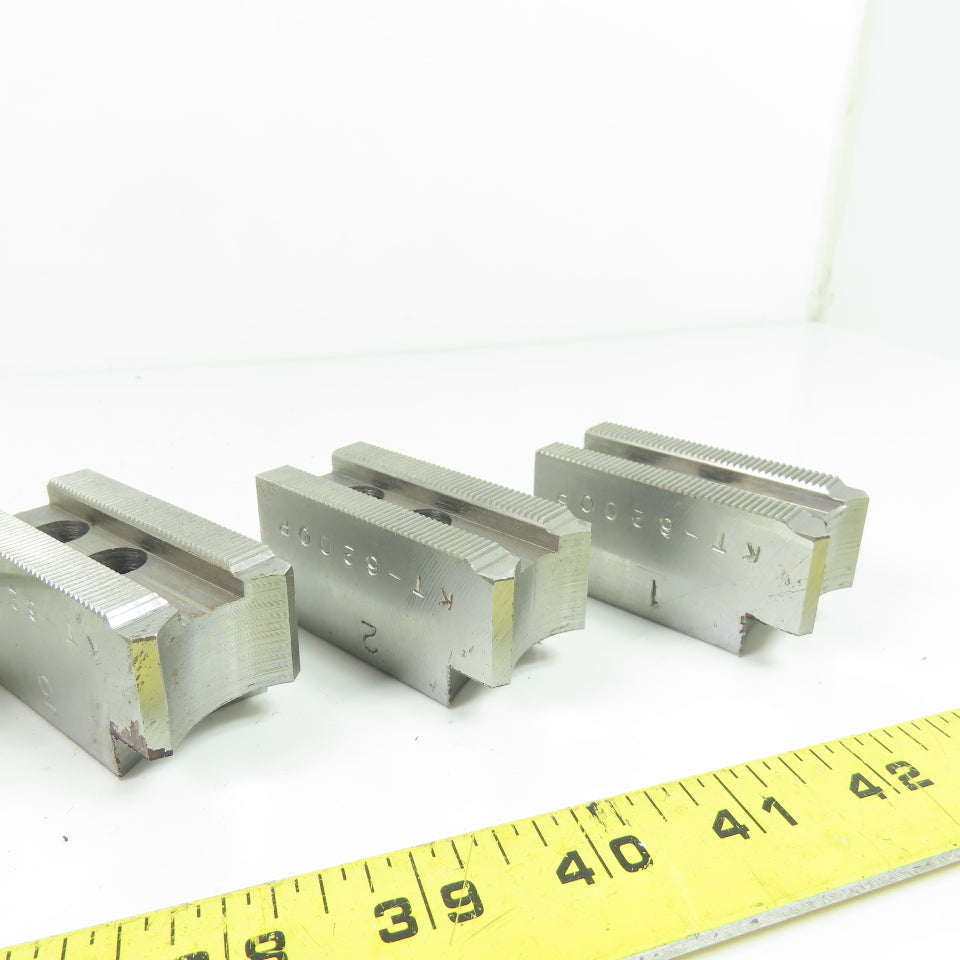 Vertech KT-6200P Soft Chuck Jaws Steel Flat End 1.5mm x 60° Serrations Lot/3