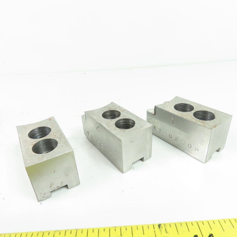 Vertech KT-6200P Soft Chuck Jaws Steel Flat End 1.5mm x 60° Serrations Lot/3