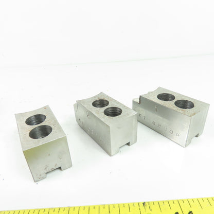 Vertech KT-6200P Soft Chuck Jaws Steel Flat End 1.5mm x 60° Serrations Lot/3