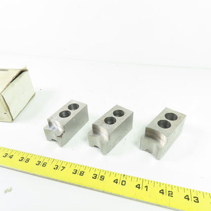 Vertech KT-6200P Soft Chuck Jaws Steel Flat End 1.5mm x 60° Serrations Lot/3