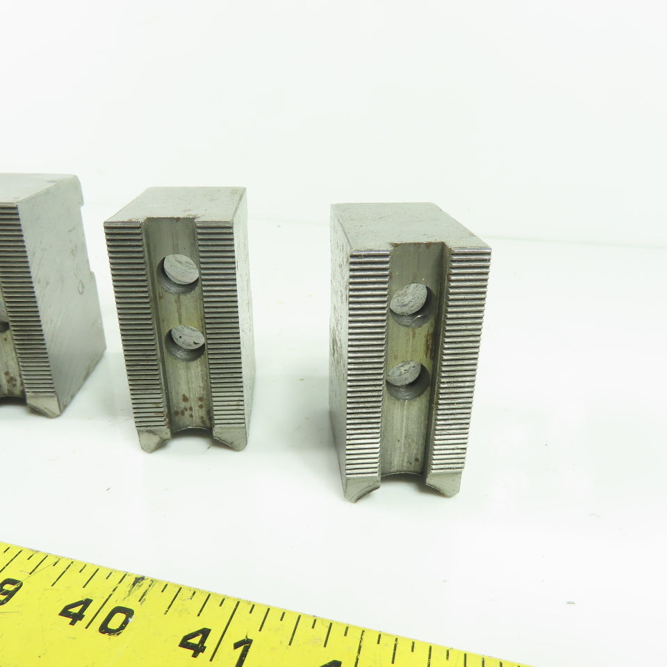 Vertech KT-6200P Soft Chuck Jaws Steel Flat End 1.5mm x 60° Serrations Lot/3