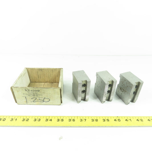 Vertech KT-6200P Soft Chuck Jaws Steel Flat End 1.5mm x 60° Serrations Lot/3