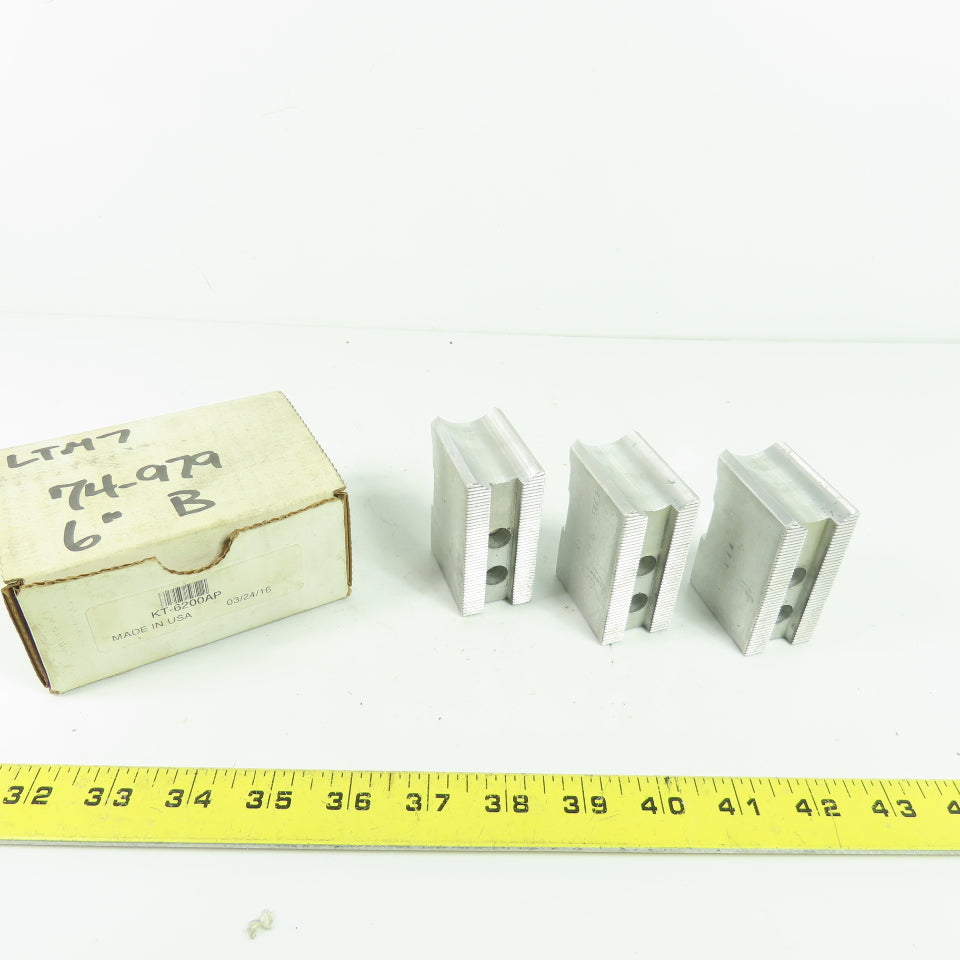 KT-6200AP Aluminum Soft Chuck Jaws 2.73" L x 1.25" W x 1.89" H Lot/3