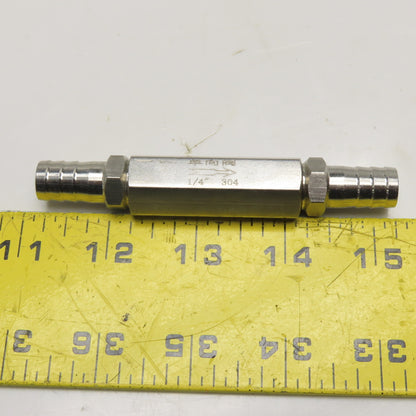 1/4" 304 Stainless Steel Inline Check Valve W/ 12mm ID Hose Barb