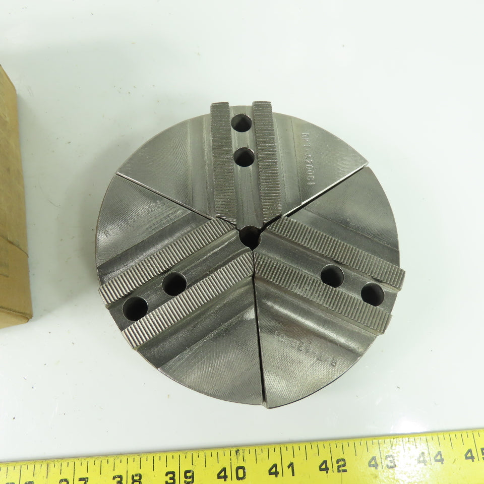 RKT-6200CI Soft Pie Chuck Jaws Cast Iron 1.5mm x 60° Serrations 6" OD Set/3