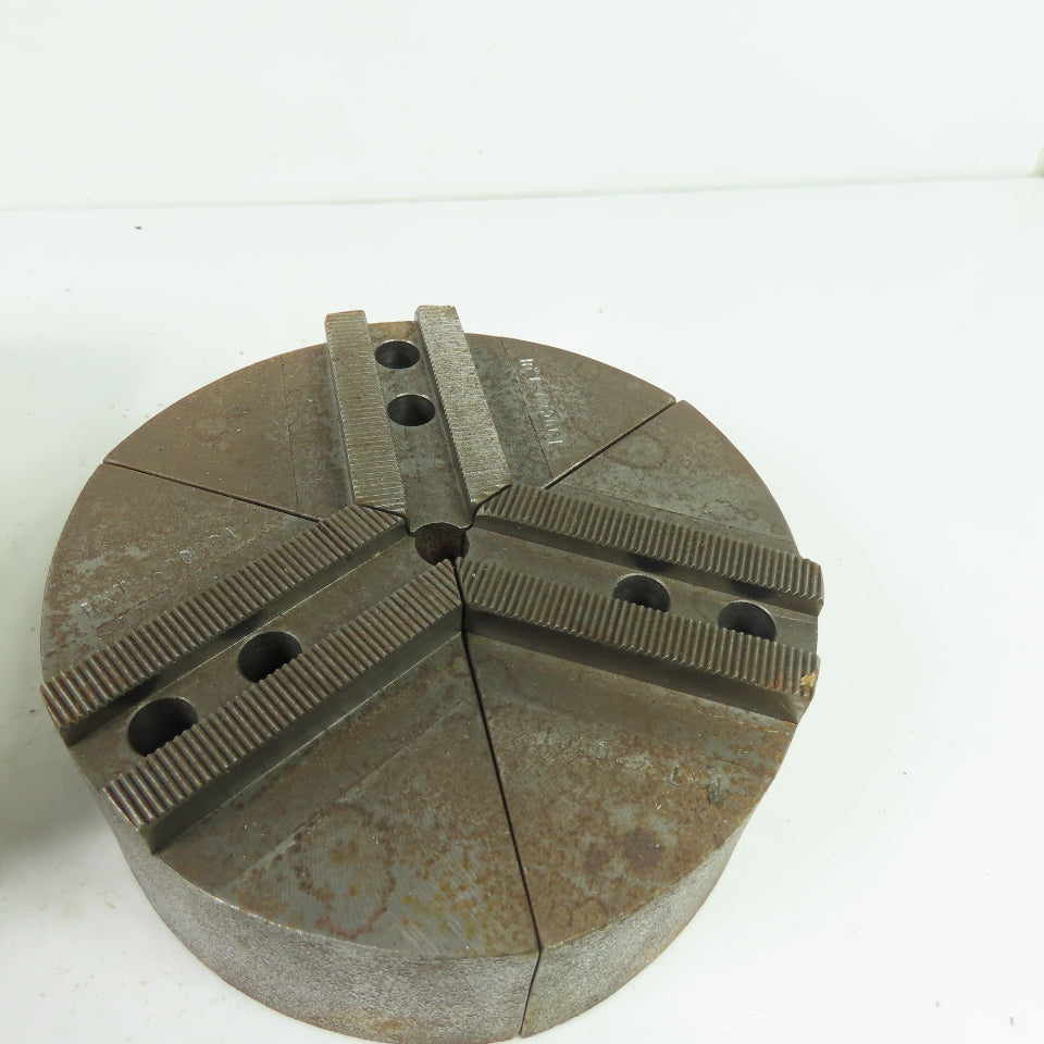 RKT-6200CI Soft Pie Chuck Jaws Cast Iron 1.5mm x 60° Serrations 6" OD Set/3