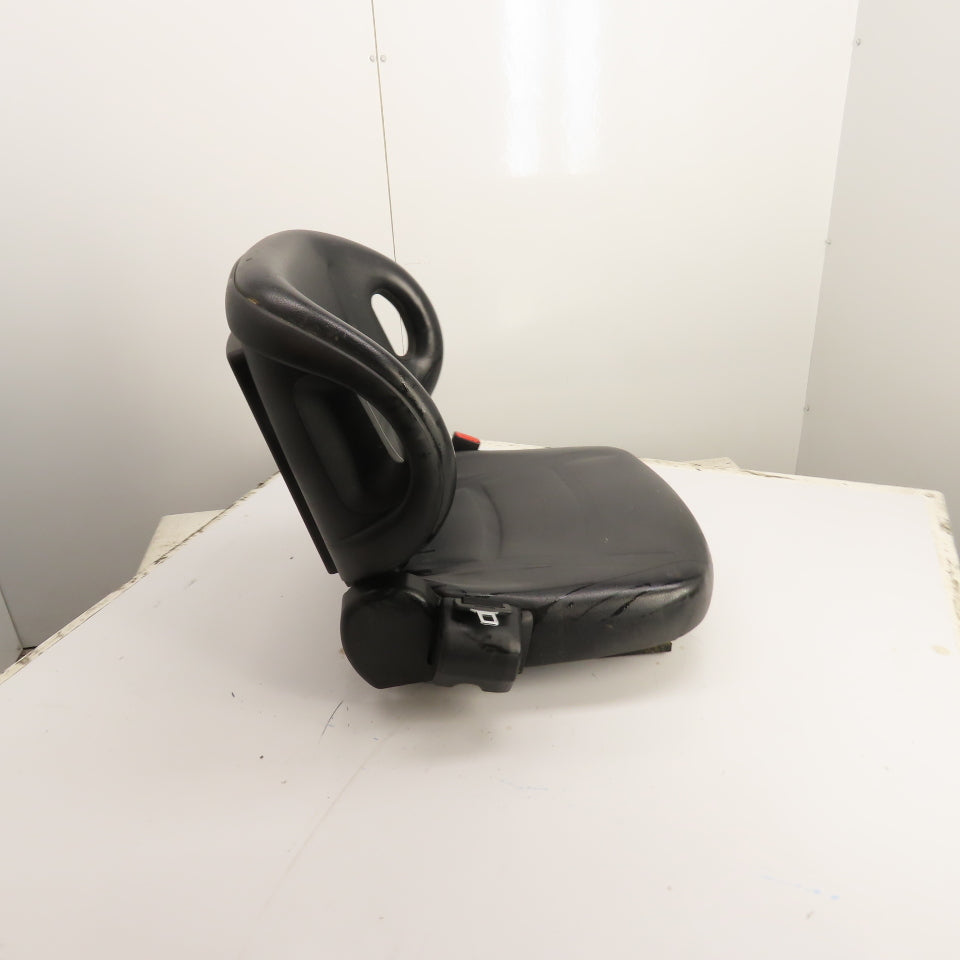 Black Universal Forklift Seat W/ Retractable Seatbelt & Slides, Adjustable Back