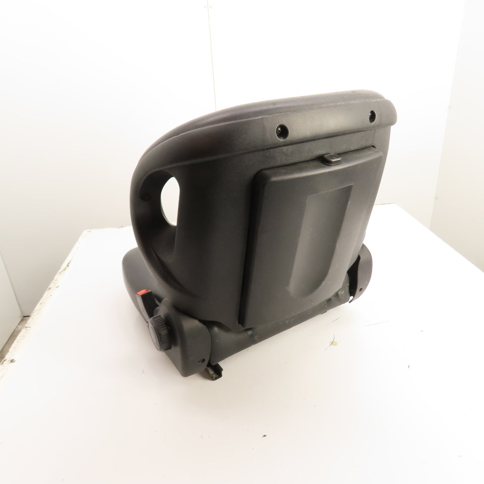 Black Universal Forklift Seat W/ Retractable Seatbelt & Slides, Adjustable Back