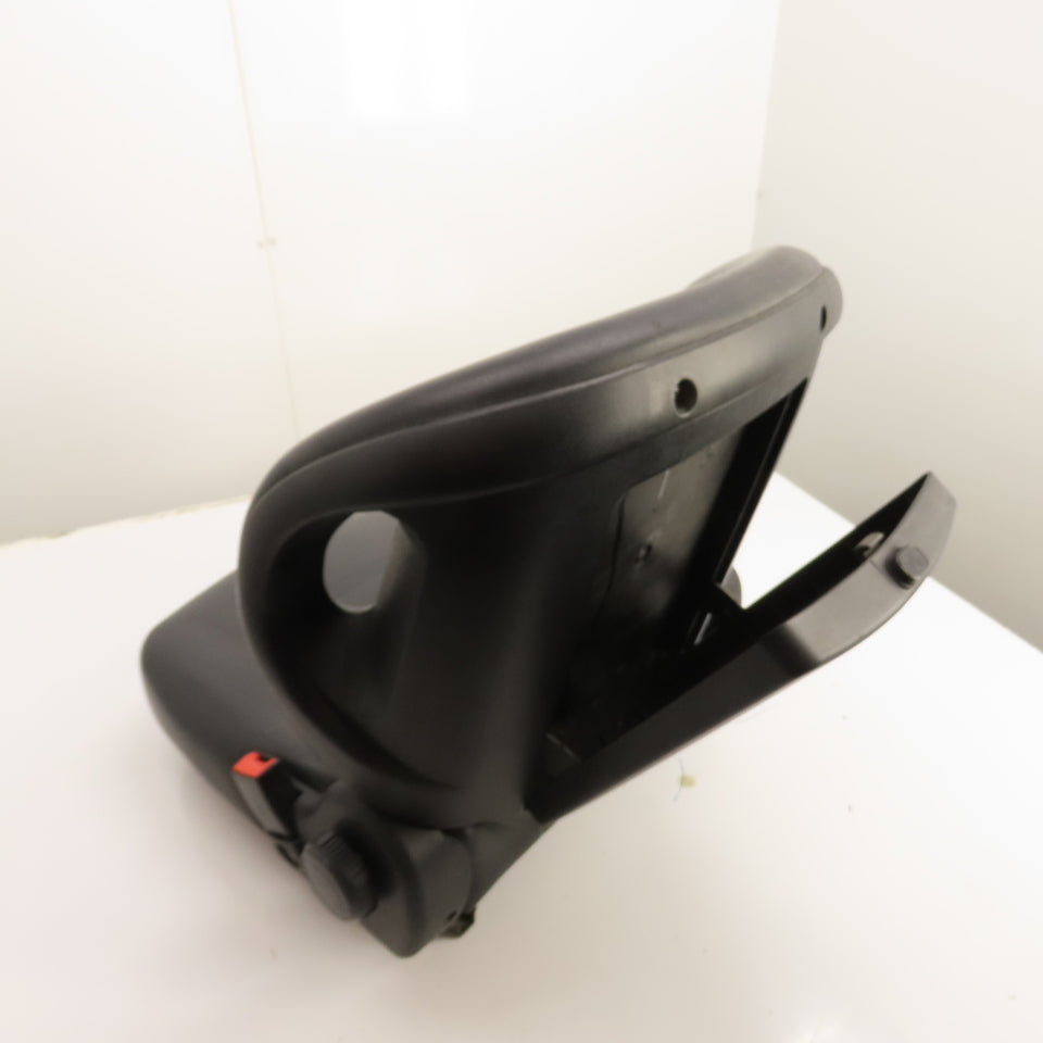 Black Universal Forklift Seat W/ Retractable Seatbelt & Slides, Adjustable Back