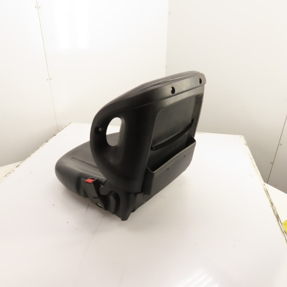 Black Universal Forklift Seat W/ Retractable Seatbelt & Slides, Adjustable Back