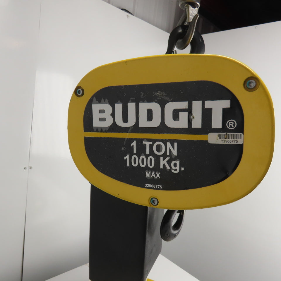 Budgit BAHC0130 1 Ton 2000LB Pneumatic Air Chain Hoist 30FPM 90 PSIG 20'Lift NEW