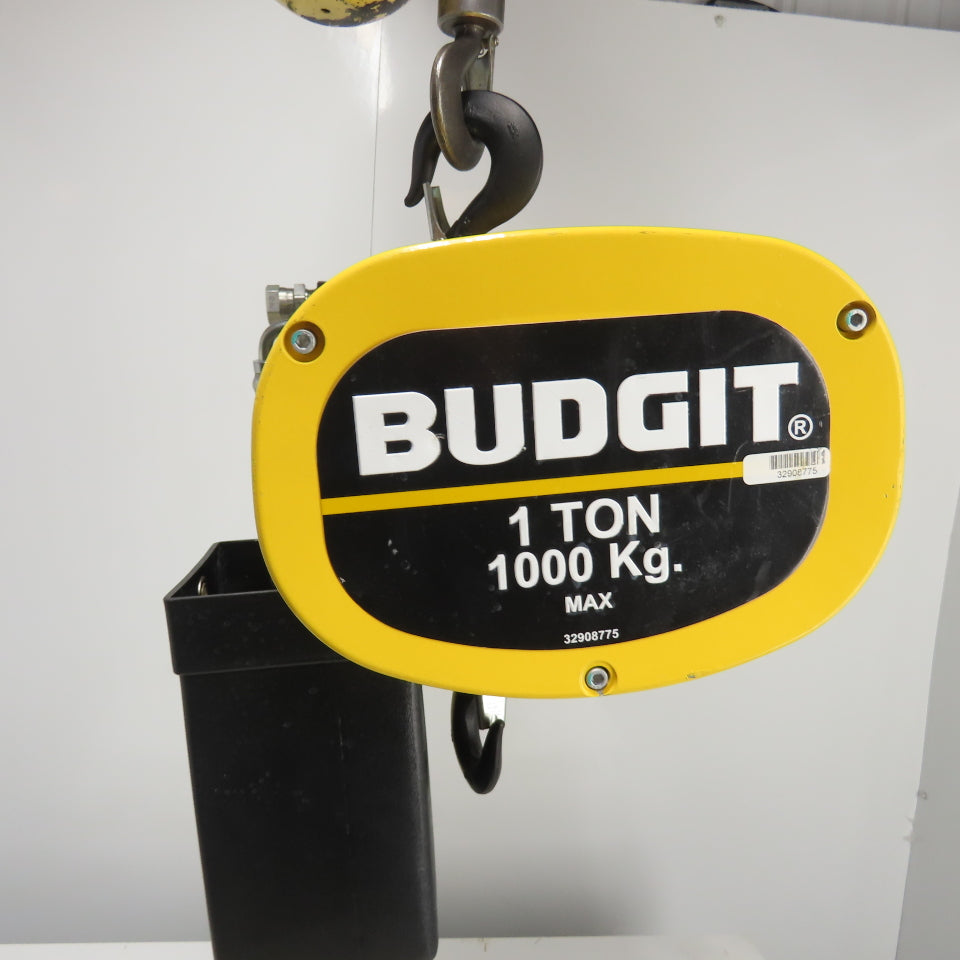 Budgit BAHCO130 1 Ton 2000LB Pneumatic Air Chain Hoist 30FPM 90 PSIG 20'Lift NEW
