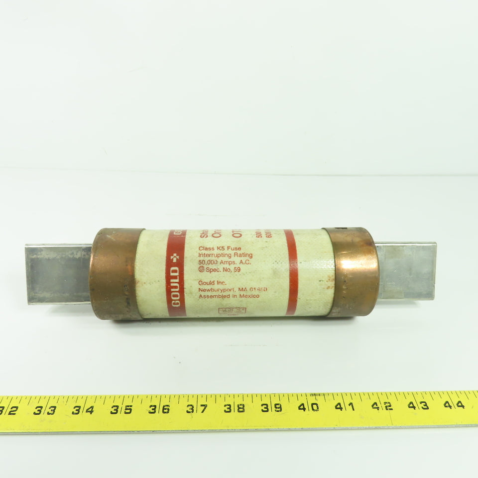 Gould Shawmut OTS500 500A 600VAC One-Time Class K5 Cartridge Fuse