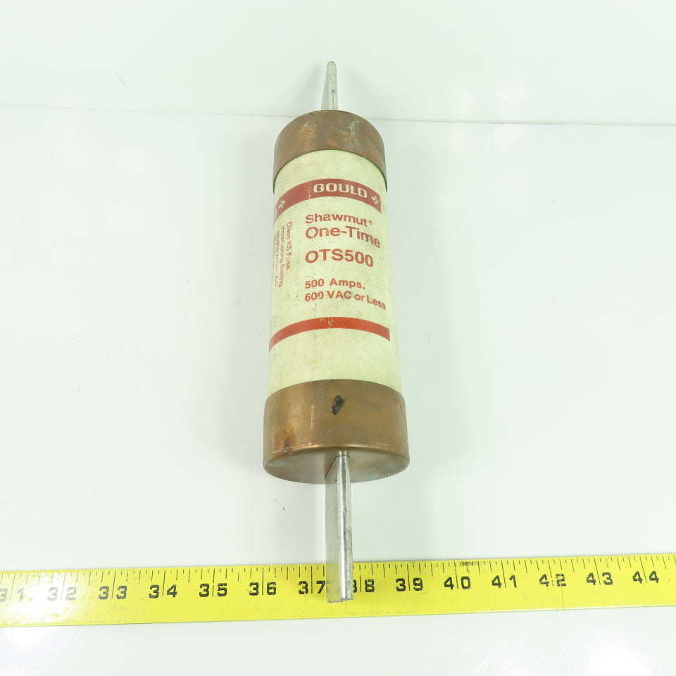 Gould Shawmut OTS500 500A 600VAC One-Time Class K5 Cartridge Fuse