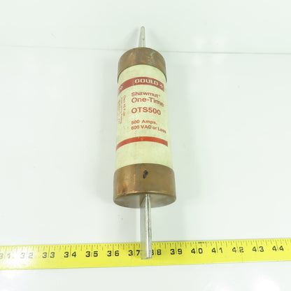 Gould Shawmut OTS500 500A 600VAC One-Time Class K5 Cartridge Fuse