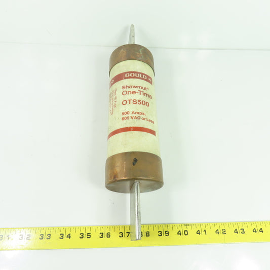 Gould Shawmut OTS500 500A 600VAC One-Time Class K5 Cartridge Fuse