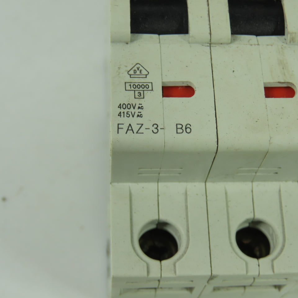 Eaton Moeller FAZ-3-B6 3-Pole Miniature Circuit Breaker 400V 415V