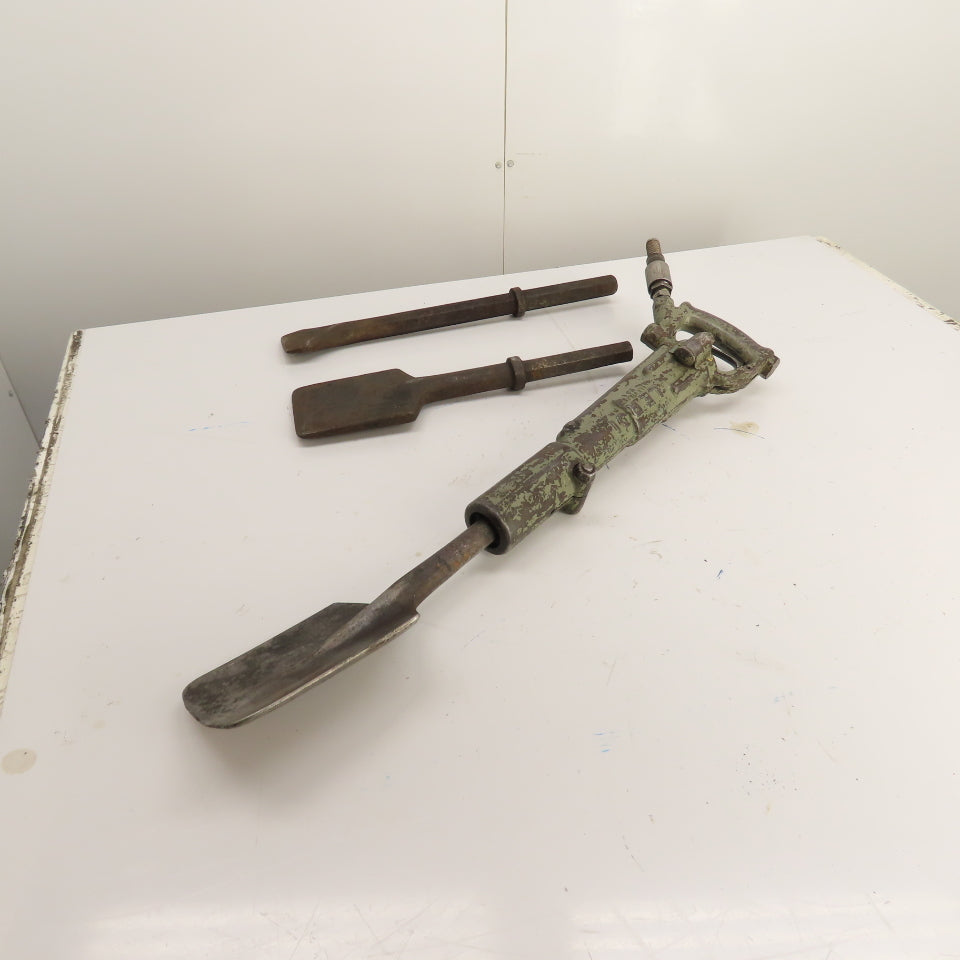 Le Roi Model 31 Pneumatic Chipping Hammer with (3) Chisel Attachments