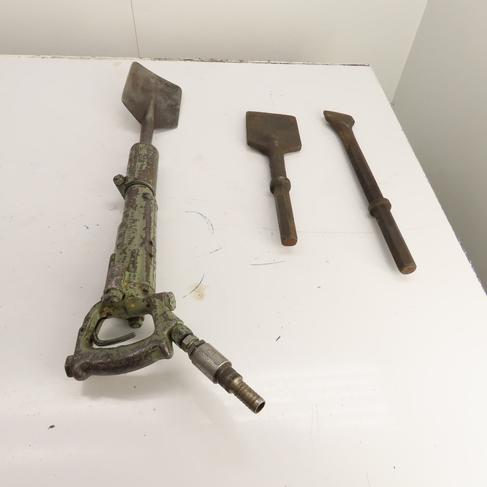 Le Roi Model 31 Pneumatic Chipping Hammer with (3) Chisel Attachments