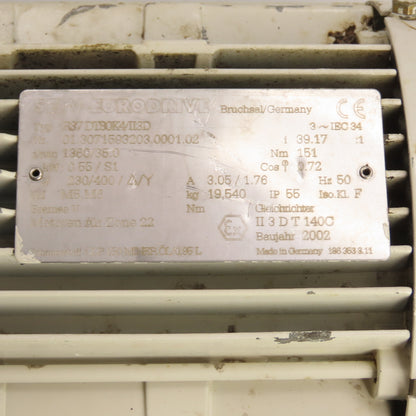 SEW-EURODRIVE R37 DT80K4/II3D 0.55kW Gear Motor 230/400V 3Ph 35RPM 39.17:1 Ratio
