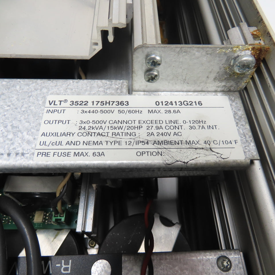 Danfoss 175H7363 VLT 3522 HV-AC Variable Speed AC Drive 20HP 440-500V 3Ph