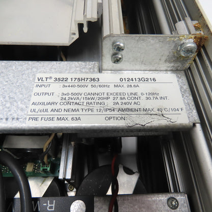 Danfoss 175H7363 VLT 3522 HV-AC Variable Speed AC Drive 20HP 440-500V 3Ph