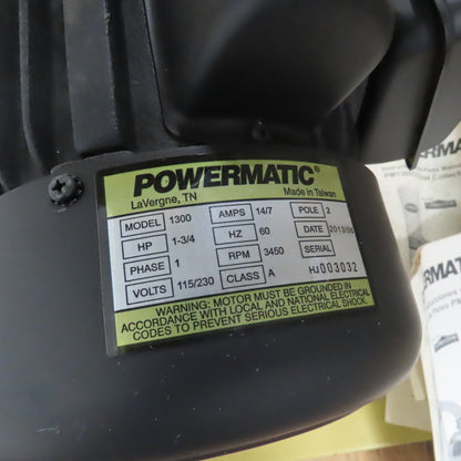 Powermatic 1791078 PM1300TX 1-3/4HP TurboCone Dust Collector 115/230V 1Ph