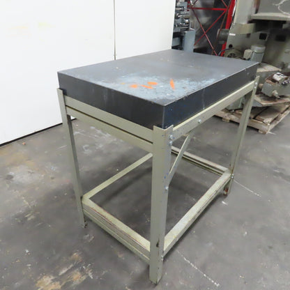 36" x 24" x 4" Thick Black Granite Layout Surface Inspection Plate Table