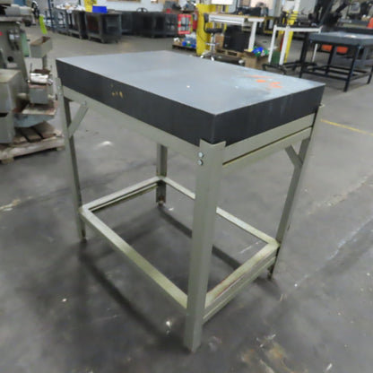 36" x 24" x 4" Thick Black Granite Layout Surface Inspection Plate Table