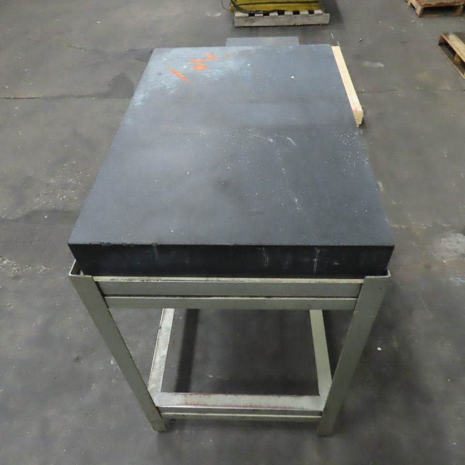 36" x 24" x 4" Thick Black Granite Layout Surface Inspection Plate Table