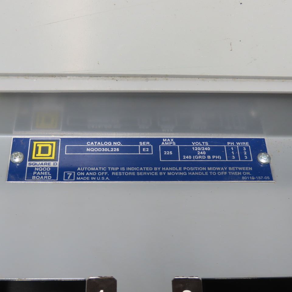 Square D NQOD30L225 225A 240V 3Ph 30-Circuit NQOD Panelboard Enclosure