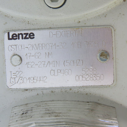 Lenze GST04-2KVBR071-32 Gear Motor 22:1 Ratio 0.37kw 230/480V 3Ph Tested