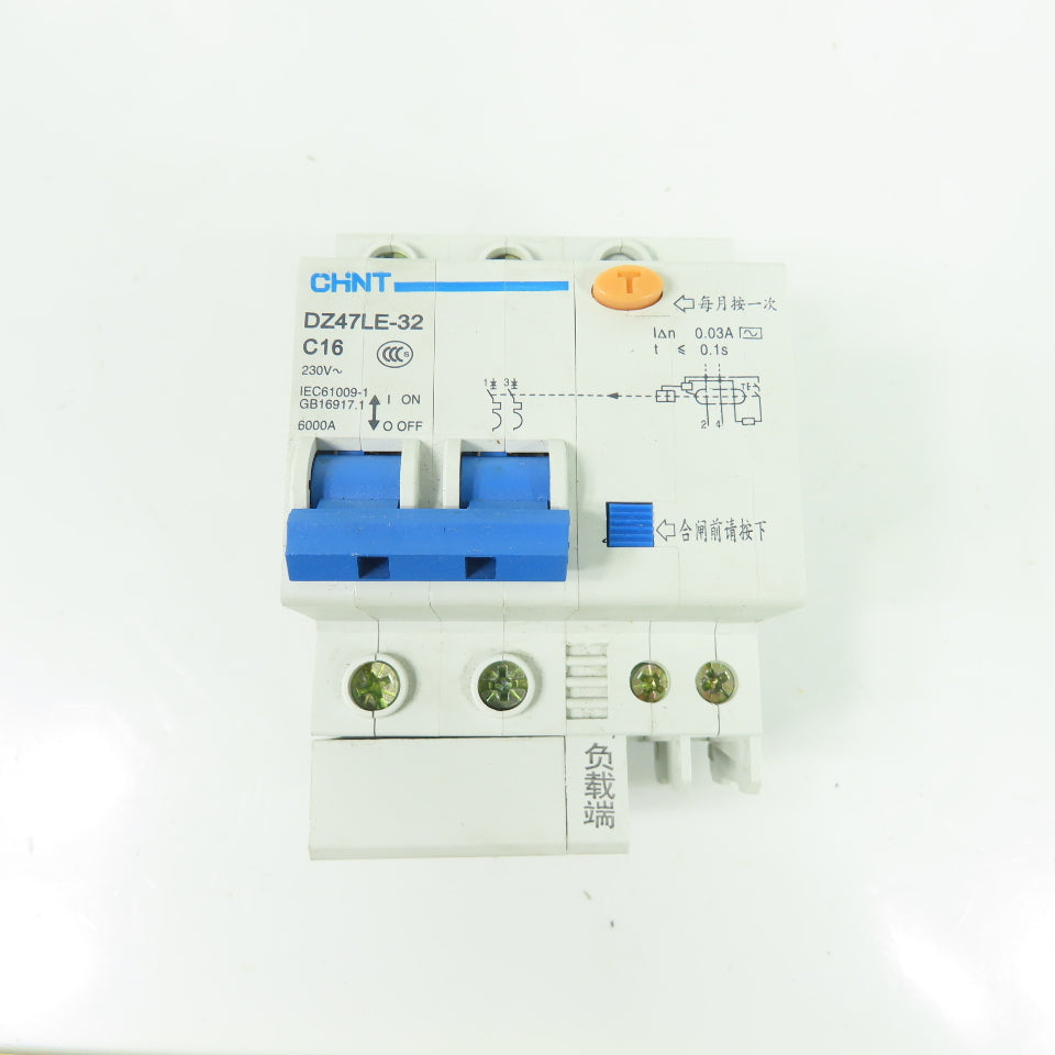 CHNT DZ47LE-32 16A 230V 1P+N RCBO Residual Current Circuit Breaker