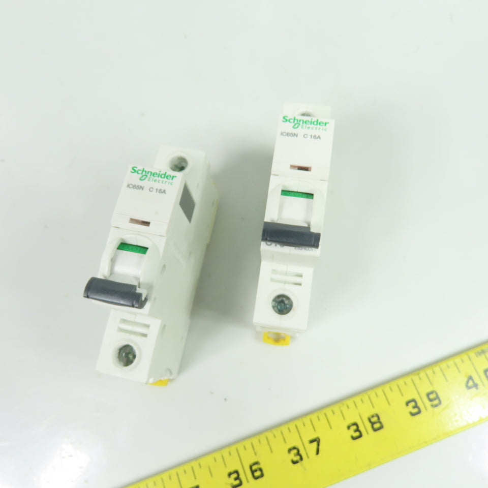 Schneider Electric iC65N C16A 1-Pole Circuit Breaker 16A Lot Of 2